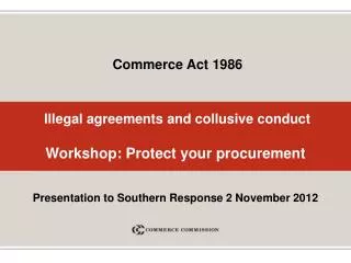 Illegal agreements and collusive conduct Workshop: Protect your procurement