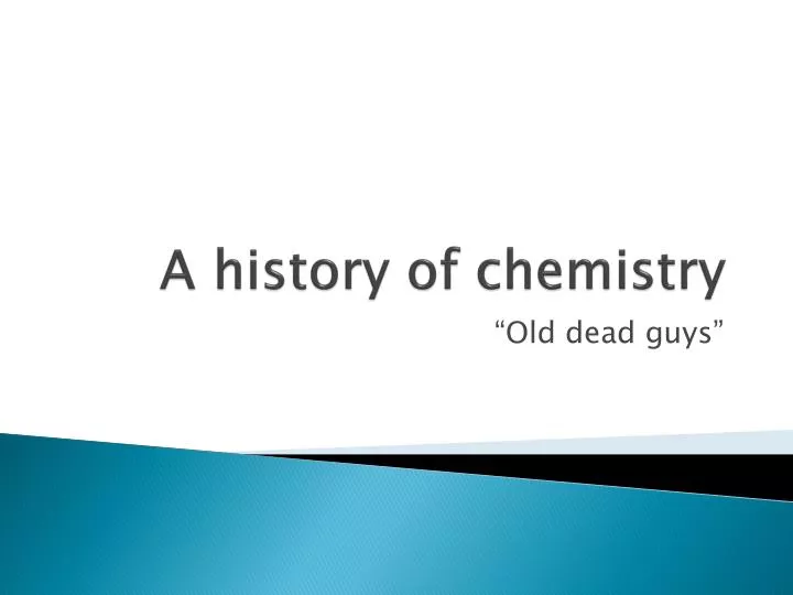 a history of chemistry