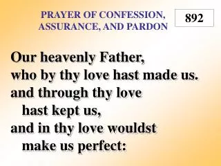 Prayer of Confession, Assurance, and Pardon