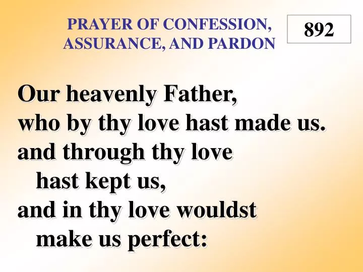 prayer of confession assurance and pardon