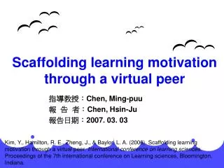 Scaffolding learning motivation through a virtual peer