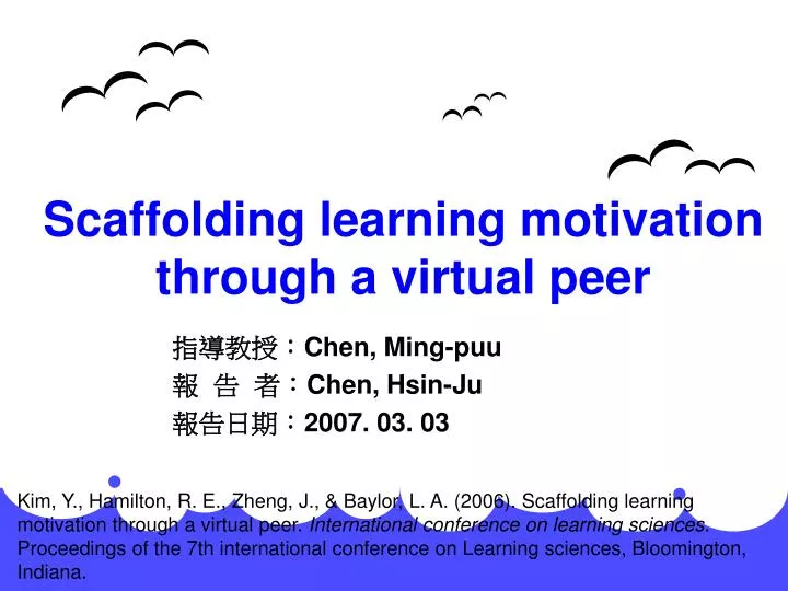 scaffolding learning motivation through a virtual peer