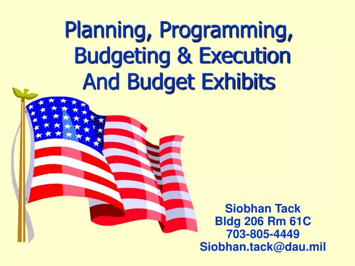 planning programming budgeting execution and budget exhibits