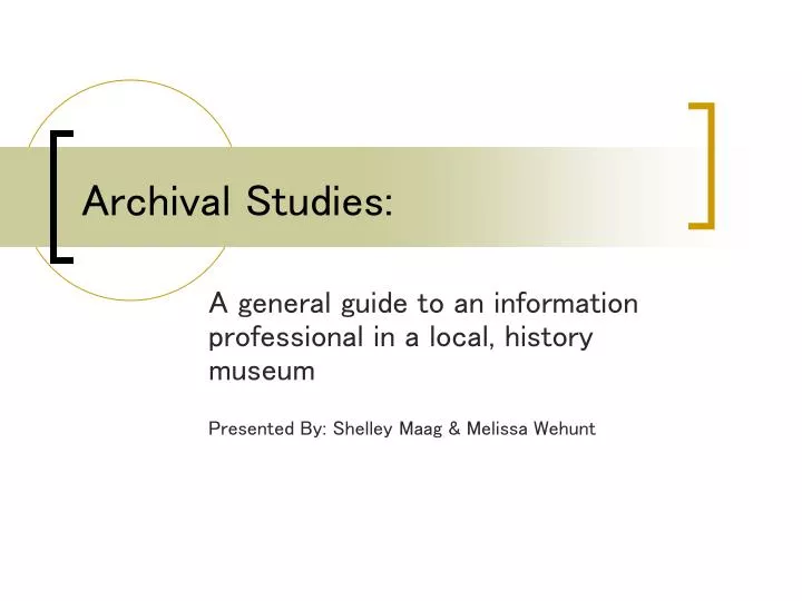 archival studies