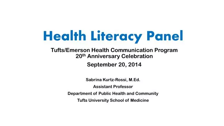 health literacy panel
