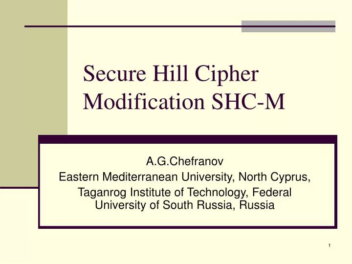 secure hill cipher modification shc m