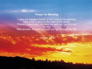 Prayer for the morning