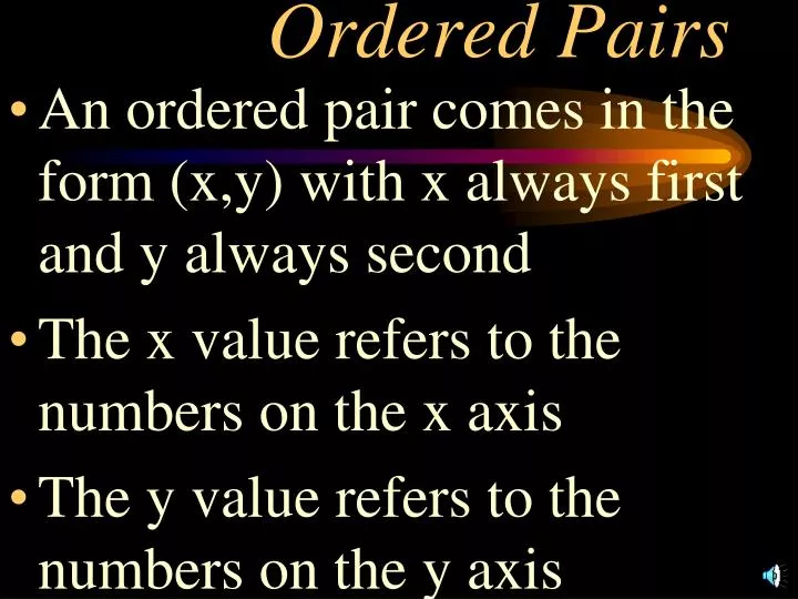ordered pairs