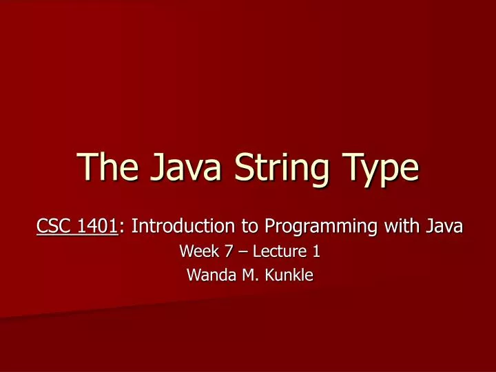 the java string type