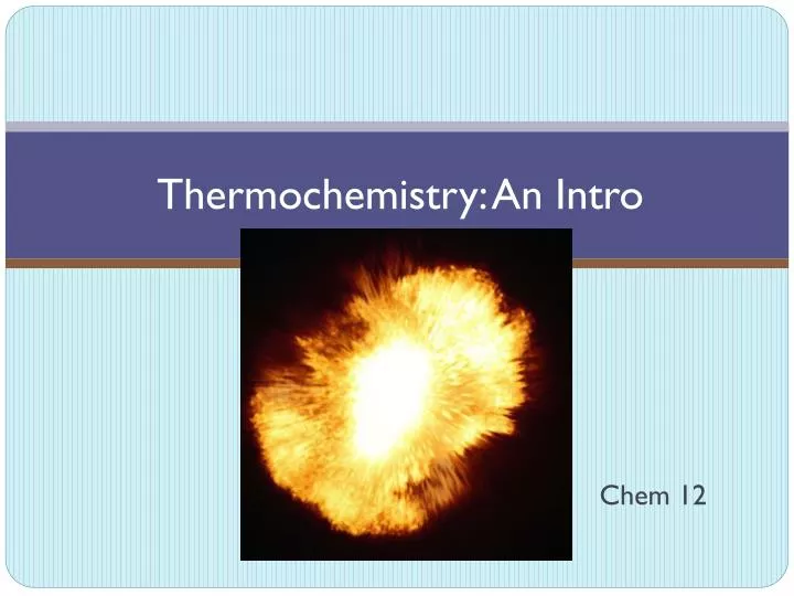 thermochemistry an intro