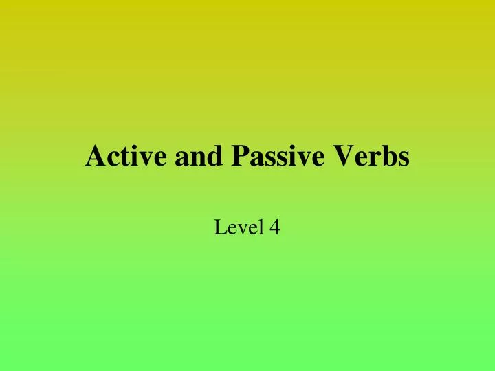 active and passive verbs