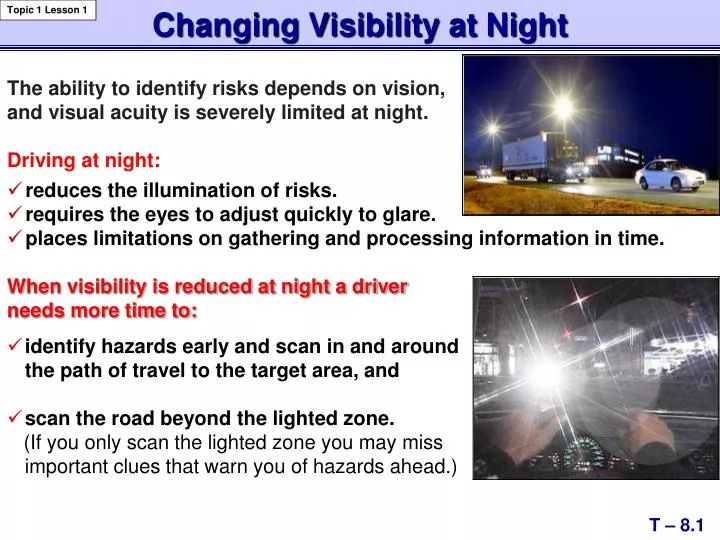 changing visibility at night