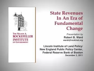 State Revenues In An Era of Fundamental Change