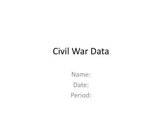 Civil War Data