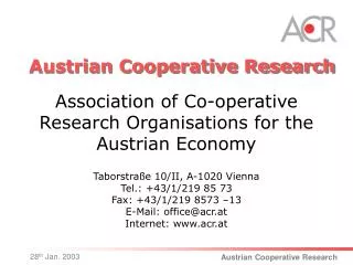 Austrian Cooperative Research