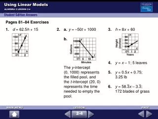 Using Linear Models