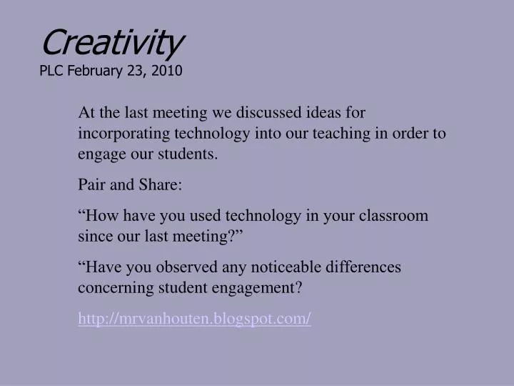 creativity plc february 23 2010