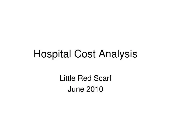 hospital cost analysis