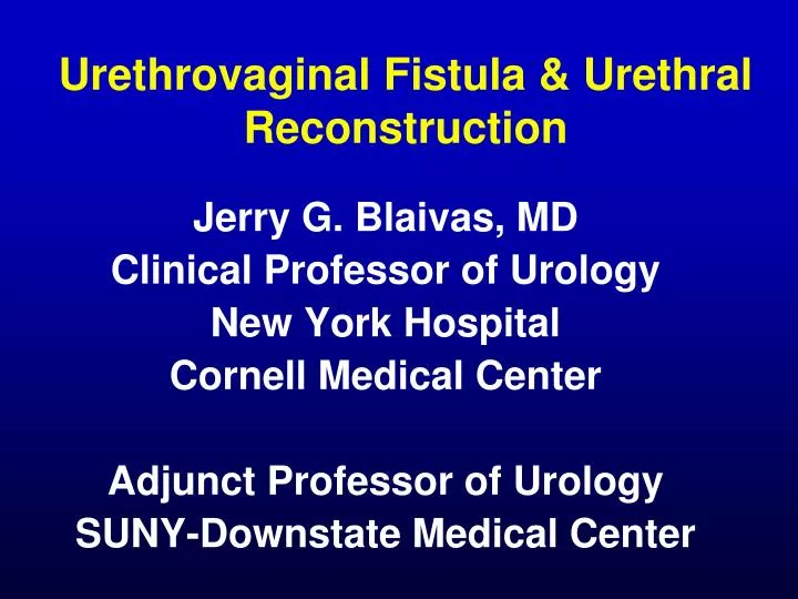 urethrovaginal fistula urethral reconstruction