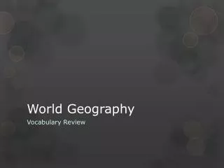 World Geography