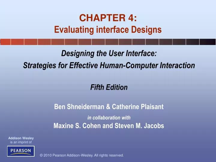chapter 4 evaluating interface designs