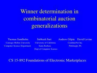 Winner determination in combinatorial auction generalizations