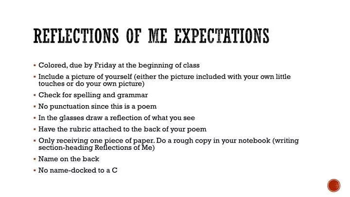 reflections of me expectations