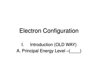 Electron Configuration