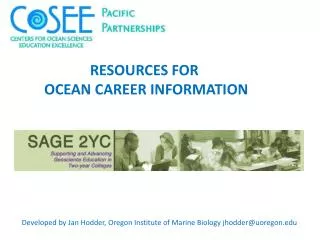 RESOURCES FOR OCEAN CAREER INFORMATION