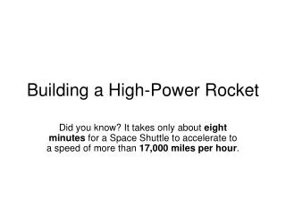Building a High-Power Rocket