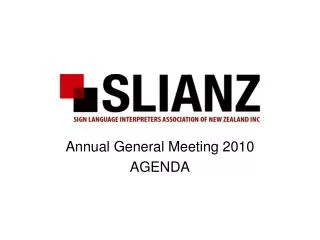 Annual General Meeting 2010 AGENDA