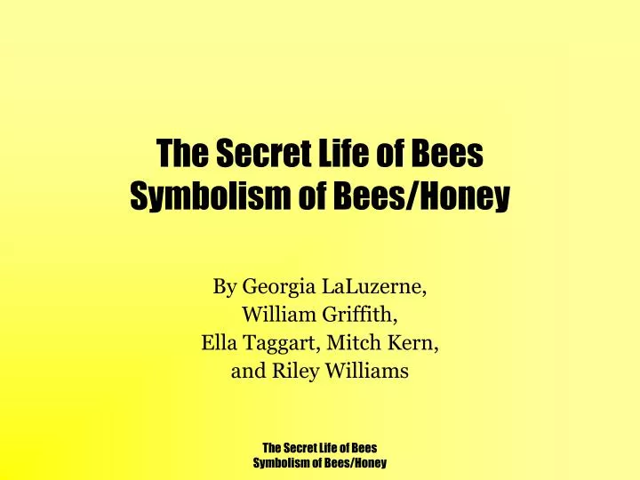 the secret life of bees symbolism of bees honey