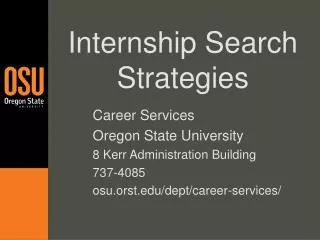 Internship Search Strategies