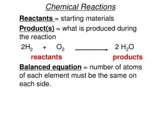 Chemical Reactions