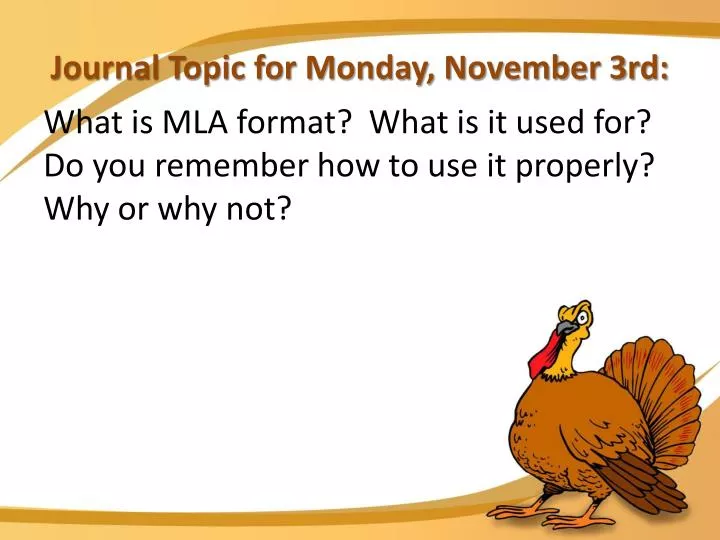 journal topic for monday november 3rd