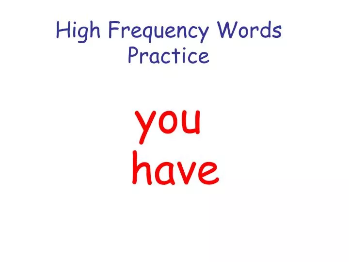 high frequency words practice