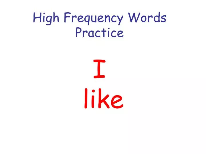 high frequency words practice