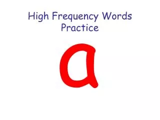 high frequency words practice