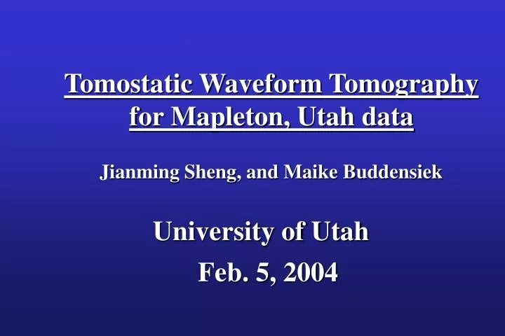 tomostatic waveform tomography for mapleton utah data