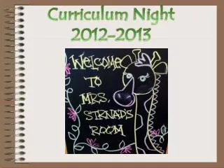 Curriculum Night 2012-2013