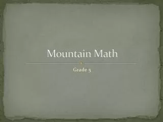 Mountain Math