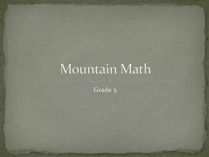 mountain math