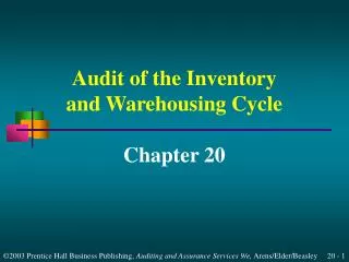 Audit of the Inventory and Warehousing Cycle