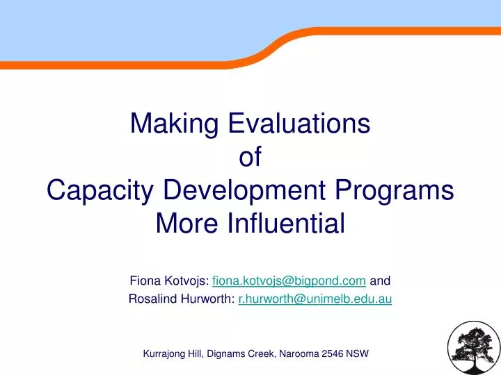 making evaluations of capacity development programs more influential