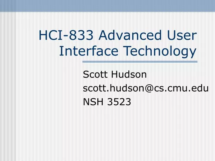 hci 833 advanced user interface technology