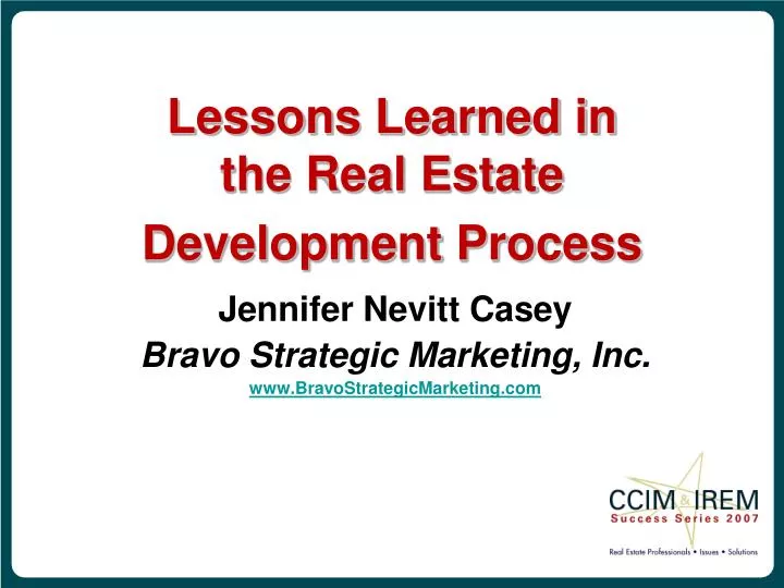 lessons learned in the real estate development process