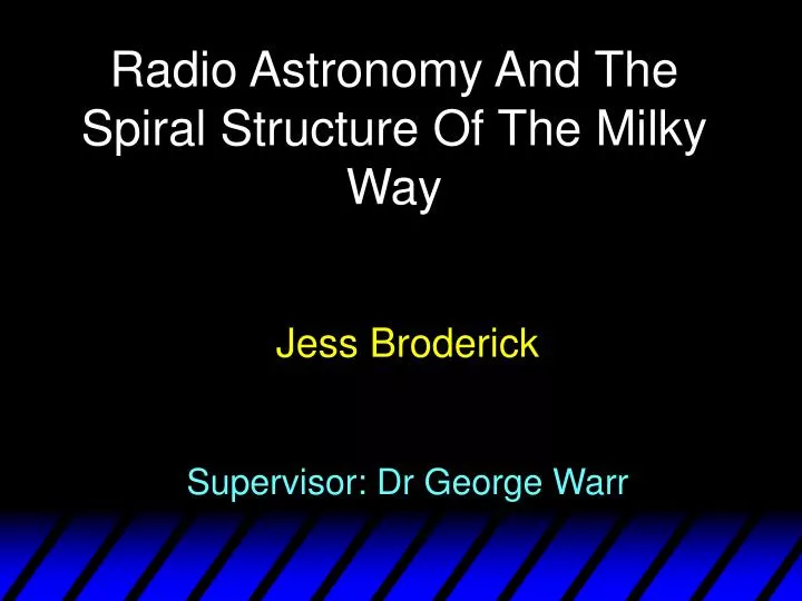 radio astronomy and the spiral structure of the milky way