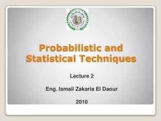 Probabilistic and Statistical Techniques