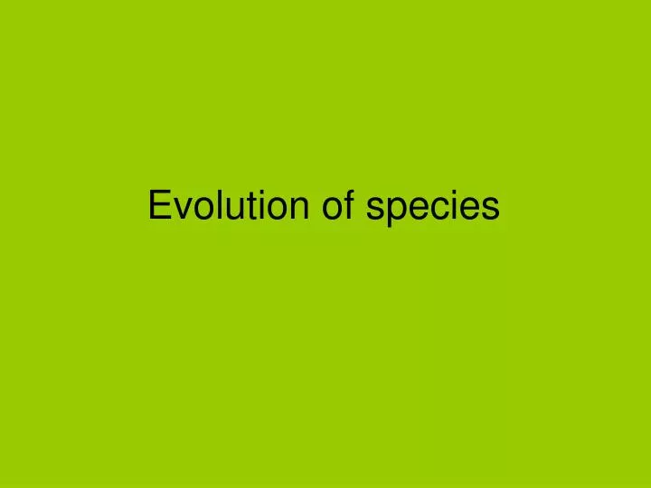 evolution of species