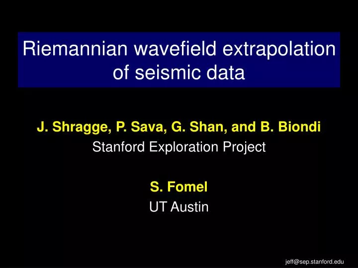 riemannian wavefield extrapolation of seismic data